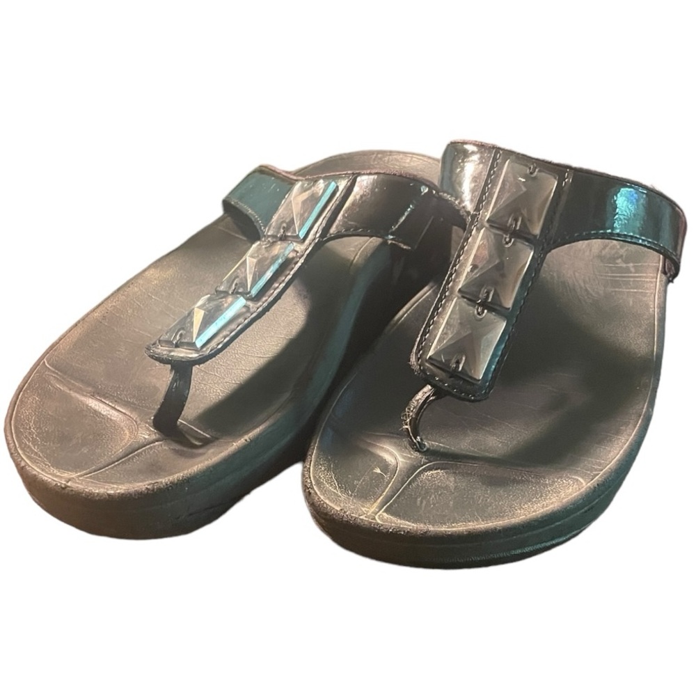 FitFlop Sandals Black with Bling Size 7 - Picture 3 of 8